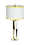  Tischlampe / Stehlampe Paralla 110 Weiß / Schwarz / Gold  von Kayoom 