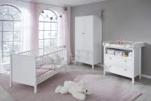  Babyzimmer Set 3-tlg inkl Kleiderschrank 2-trg Ole von Trendteam Weiss 