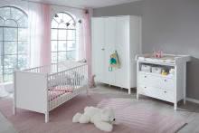  Babyzimmer Set 3-tlg inkl Kleiderschrank 3-trg Ole von Trendteam Weiss 