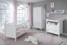  Babyzimmer Set 4-tlg inkl Kleiderschrank 2-trg Ole von Trendteam Weiss 