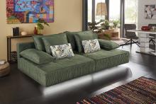  Big-Sofa inkl. Bodenbeleuchtung MARRAKESCH von JOB Samt dunkelgrün 