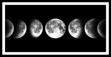  Gerahmtes Bild KAMI 25x50 cm schwarz Motiv: Moon von Spiegelprofi 
