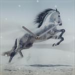  Glasuhr SIMON 25x25 cm Motiv: Pferd von Spiegelprofi 