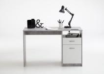  JACKSON Schreibtisch von FMD Beton / Weiß 