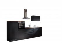  Küchenblock 320cm ohne E-Geräte JAZZ-4 von Bega Schwarz matt 