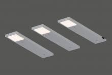  LED Rechteckleuchten-Set 3 tlg 20x5 cm von Tebü Silberfarbig / Weiss 