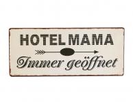  Schild mit Motiv HOTEL MAMA Metall Mehrfarbig von H. Denk GmbH Gelb / Schwarz 