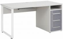  Schreibtisch inkl 4 Schubladen OFFICE von MAJA Platingrau / Grauglas 