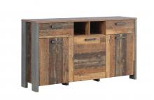  Sideboard 3-trg 2 Schubkästen CLIF von Forte Old Wood Vintage / Betonoptik Dunkelgrau i 