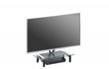  TV-Glasaufsatz Podest ca 60 cm breit Media 1602 von MAJA Metall schwarz / Klarglas 