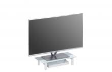  TV-Glasaufsatz Podest ca 60 cm breit Media 1602 von MAJA Metall weiß / Weißglas 