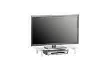  TV-Glasaufsatz Podest ca 80 cm breit Media 1603 von MAJA Metall weiß / Weißglas 
