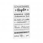  Wandbild 30x60 SCHLAFZIMMER-REGELN von CEPEWA Weiss / Schwarz 