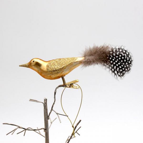  Deko-Figur Klemmvogel 10x4cm von Werner Voss Gold 