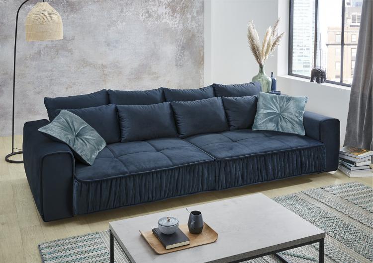  Big-Sofa MEDINA von JOB Samt dunkelblau 