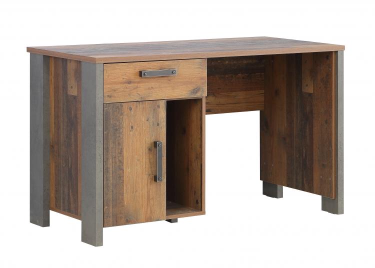  Schreibtisch CLIF von Forte Old-Wood Vintage / Beton 