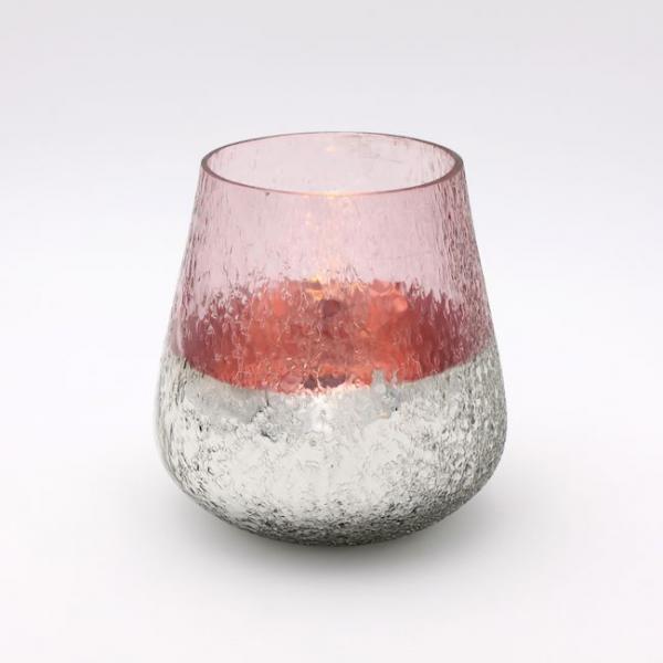  WINDLICHT Glas 15x15cm von Werner Voss Rosa / Silber 
