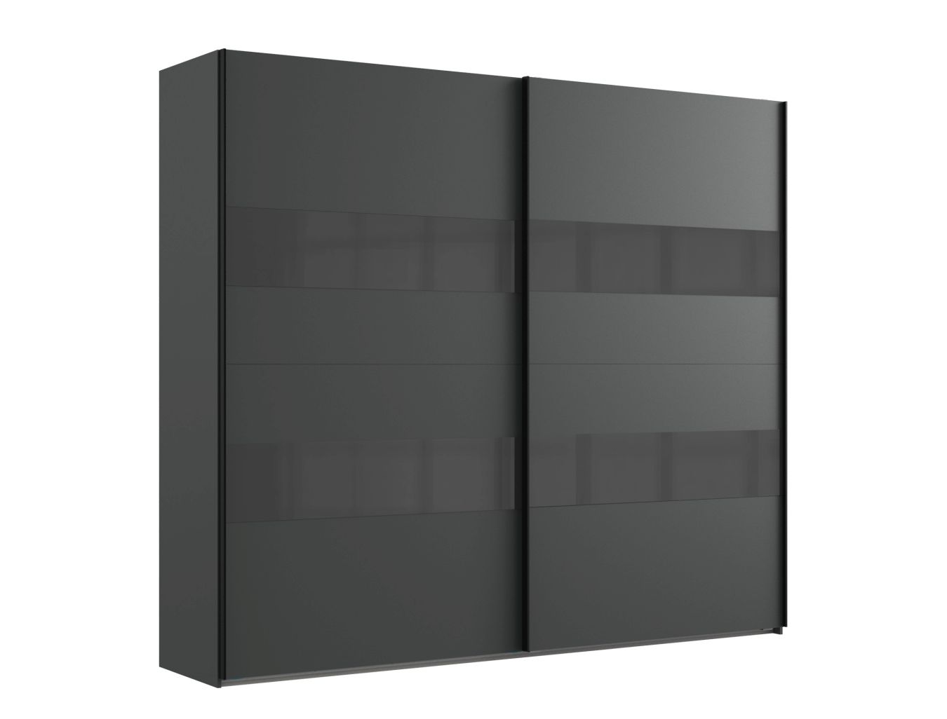 Grey ALTONA 270cm Glas Graphit 2 von breit 2-trg Schwebetürenschrank Wimex /